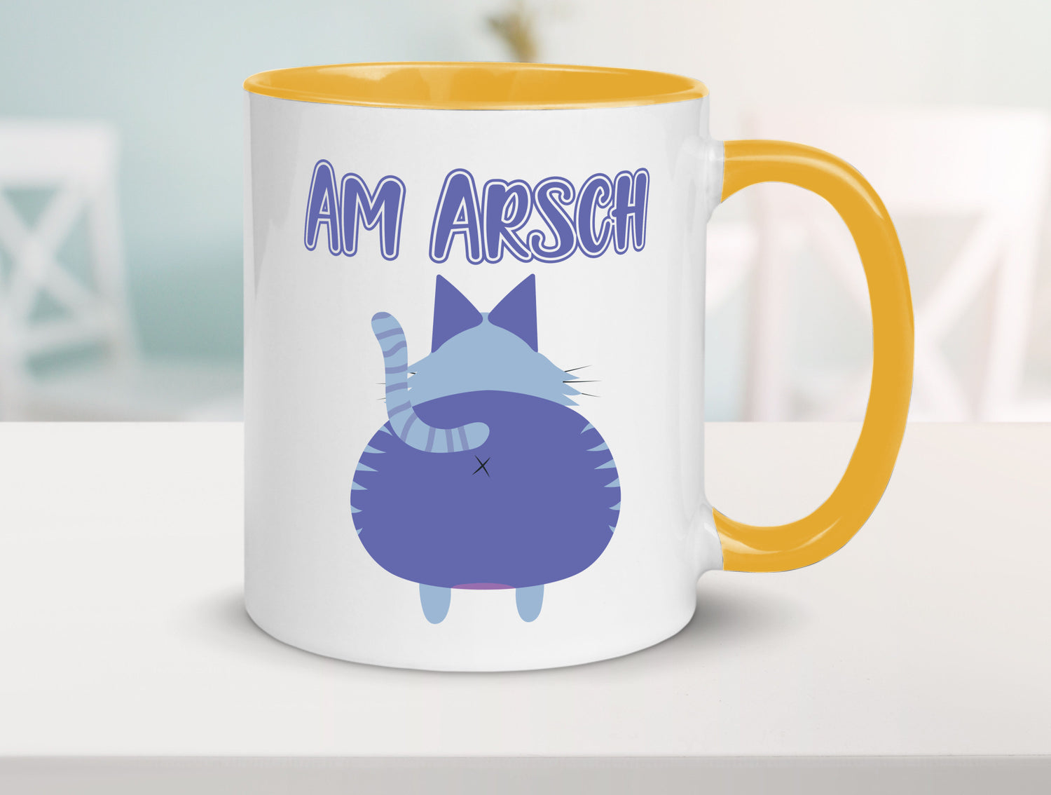 Am Arsch | Katzenmotiv Tasse Kollege Katzenbesitzer Geschenkidee Arbeit