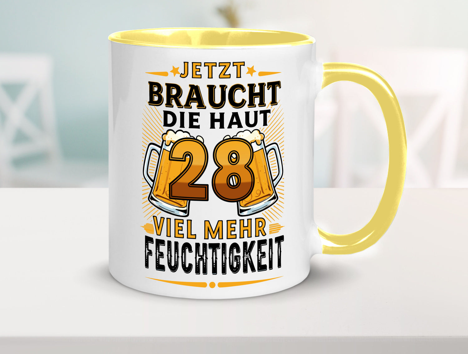 28 braucht die haut mehr Feuchtigkeit | 28. Geburtstag Humor Geschenkidee Tasse