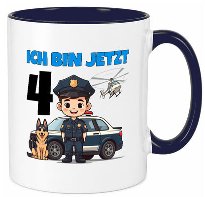 4. Geburtstag | 4 Jahre Polizei Kind Polizeiauto Humor Geschenkidee Tasse