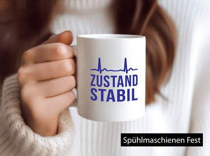 Zustand stabil | Herzschlag v2 Geschenk Humor Geschenkidee lustiger Spruch Tasse