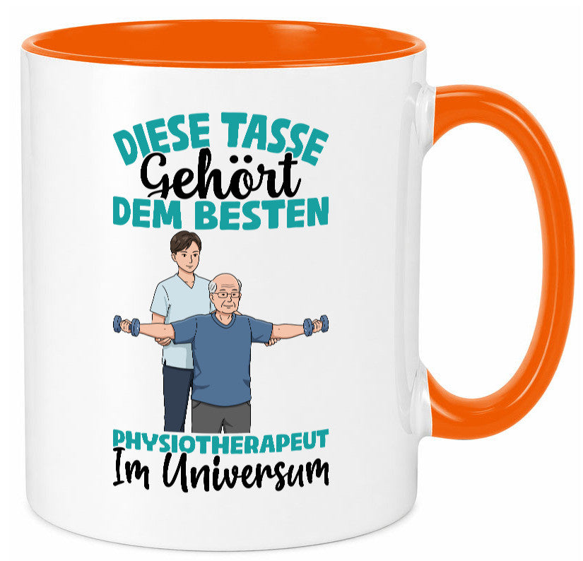 Im Universum: Physiotherapeut Geschenkidee Humor Tasse