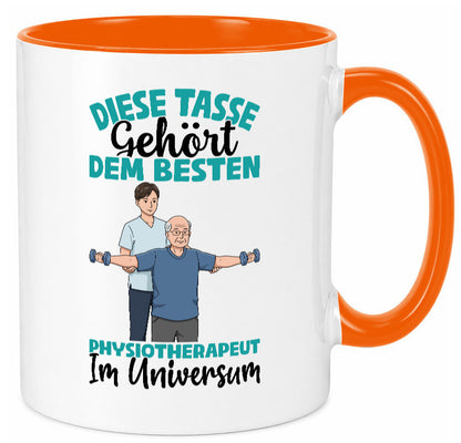 Im Universum: Physiotherapeut Geschenkidee Humor Tasse
