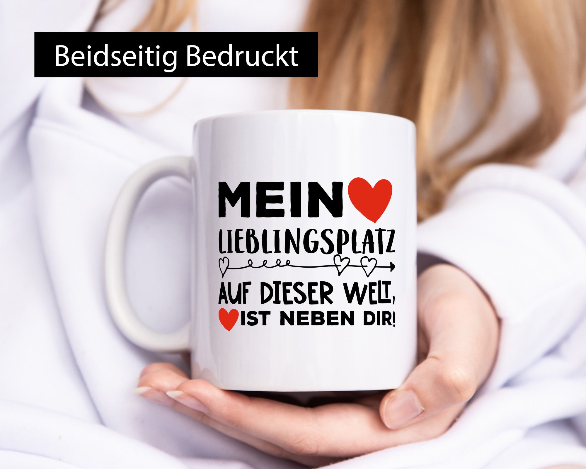 Lieblingsplatz ist neben dir | Pärchen Tasse Romantik Humor Familie Geschenkidee