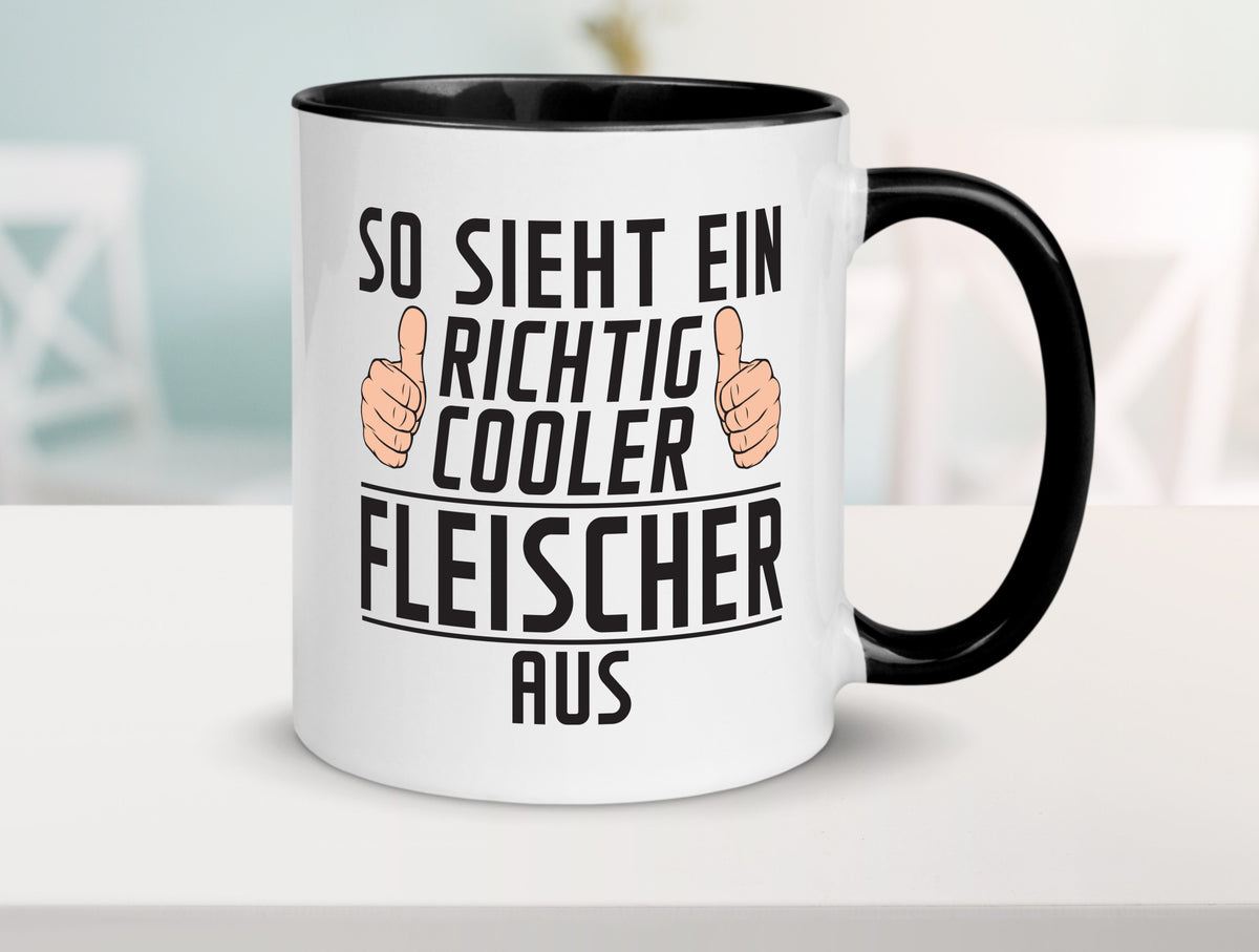 Richtig Cooler Fleischer | Schlachterei lustig Humor Geschenkidee Geschenk Tasse