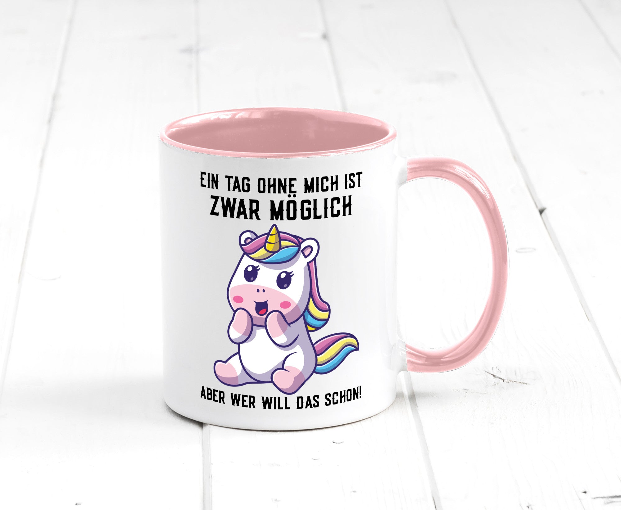 Ein Tag ohne mich ist möglich | süßes Einhorn Comic Geschenk Humor Geschenkidee