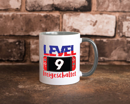 Level 9 Freigeschaltet | 9. Geburtstag Zocker Gamer Humor Geschenkidee Tasse