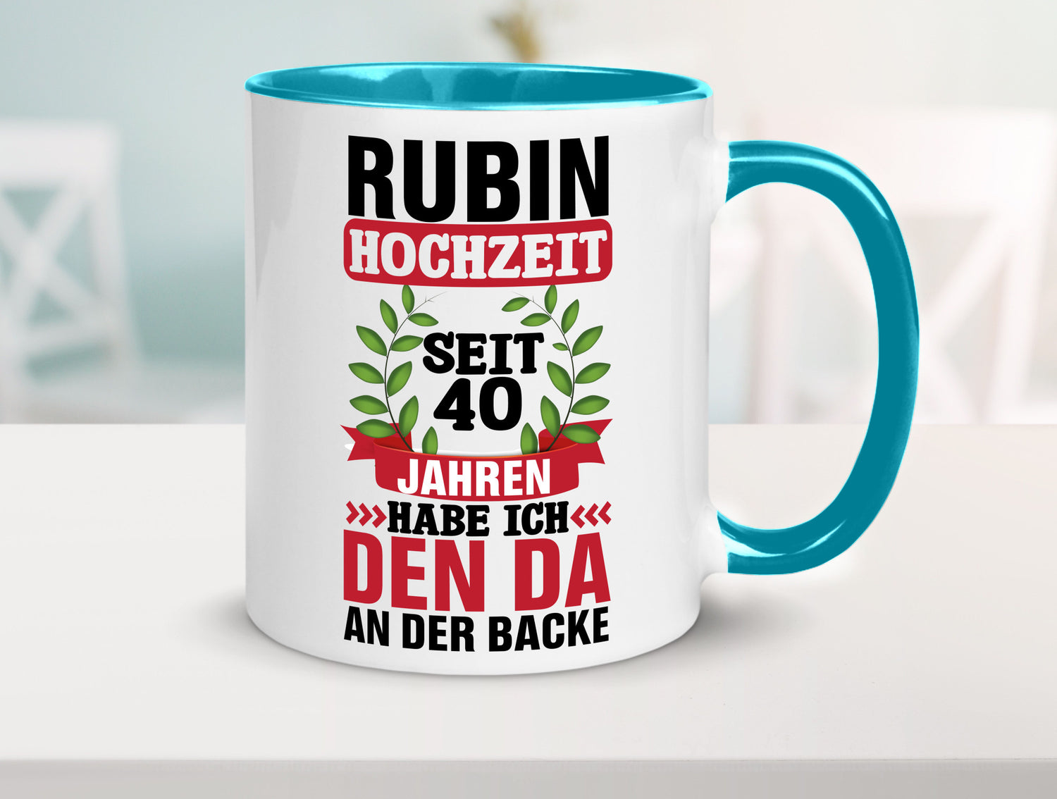 Rubin Hochzeit | 40 Jahre Verheiratet Humor Geschenkidee Tasse