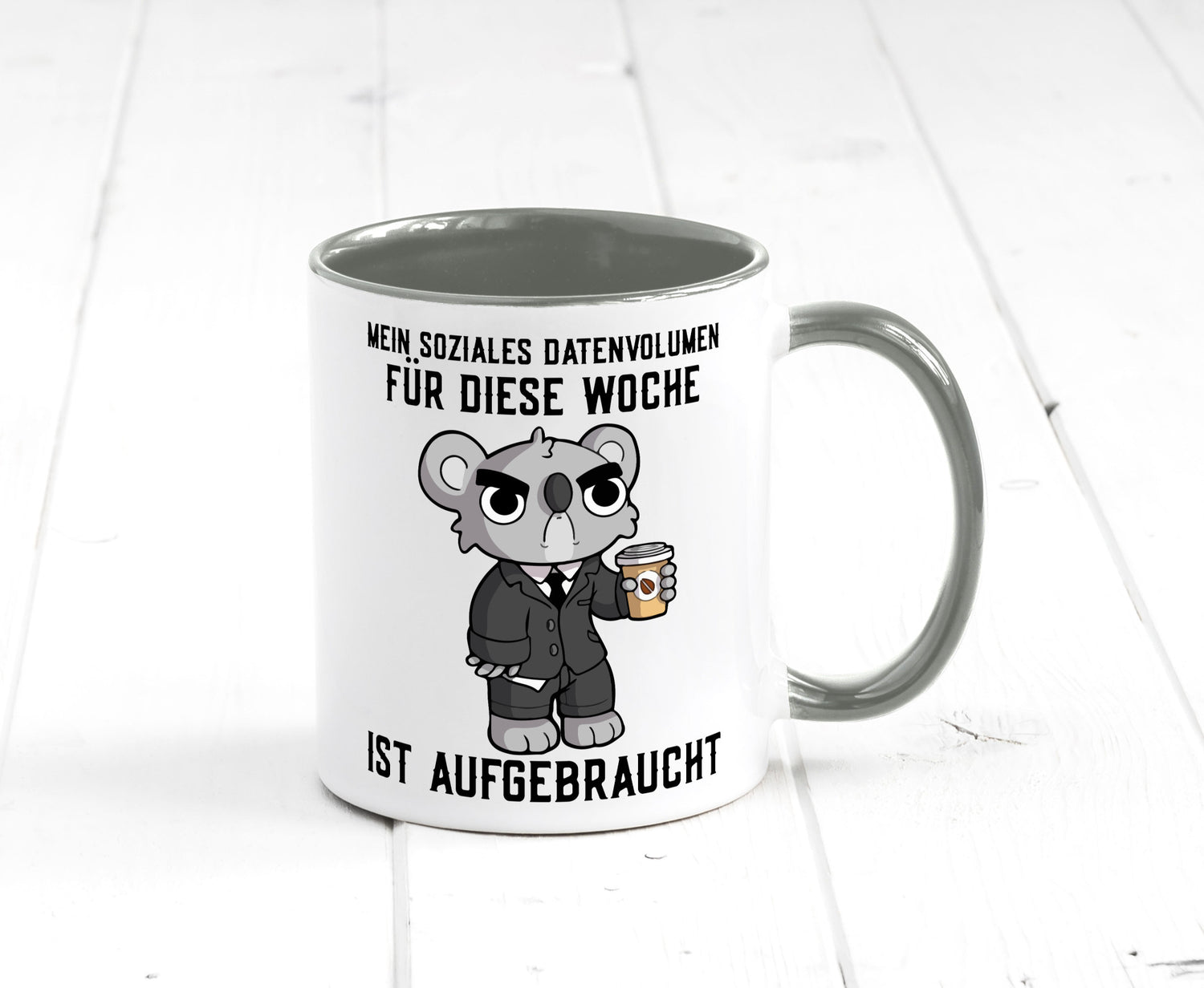 Soziales Datenvolumen | wütender Bär Einzelgänger Nerd Geschenkidee Humor Tasse