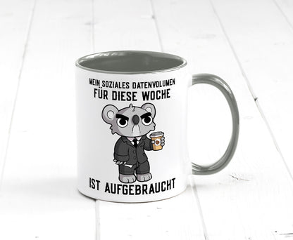 Soziales Datenvolumen | wütender Bär Einzelgänger Nerd Geschenkidee Humor Tasse