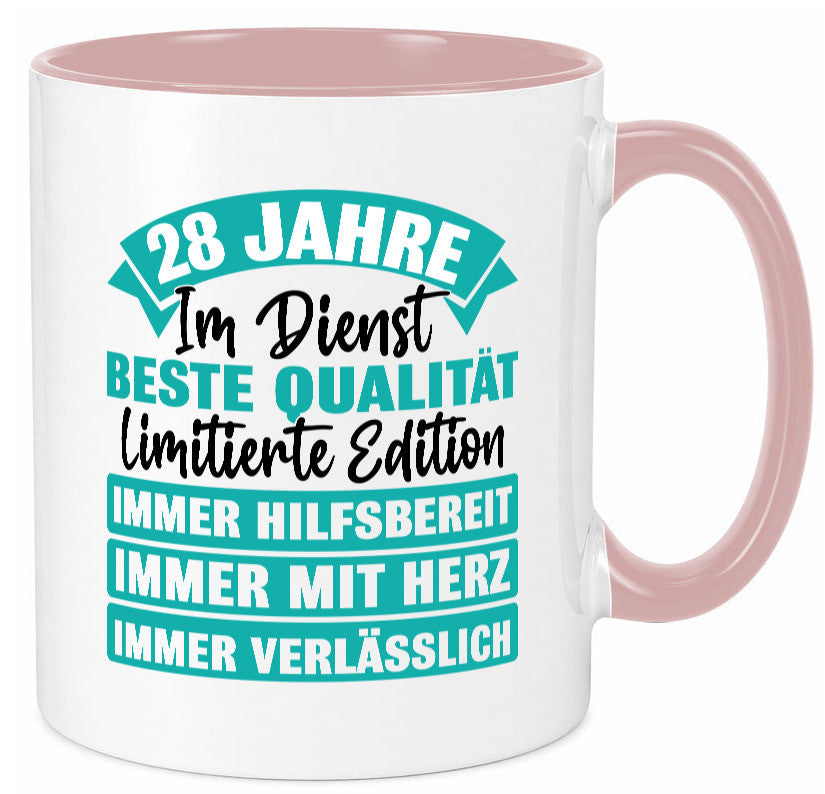 28 Jahre im Dienst | Jubiläum Arbeit lustig Kollegen Büro Geschenk Tasse