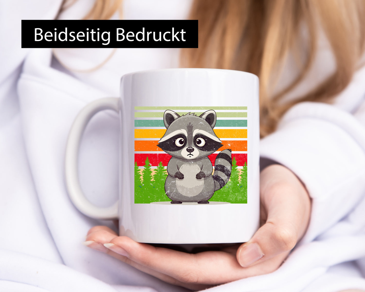Waschbär | Vintage v2 lustiger Spruch Geschenk Humor Geschenkidee Tasse
