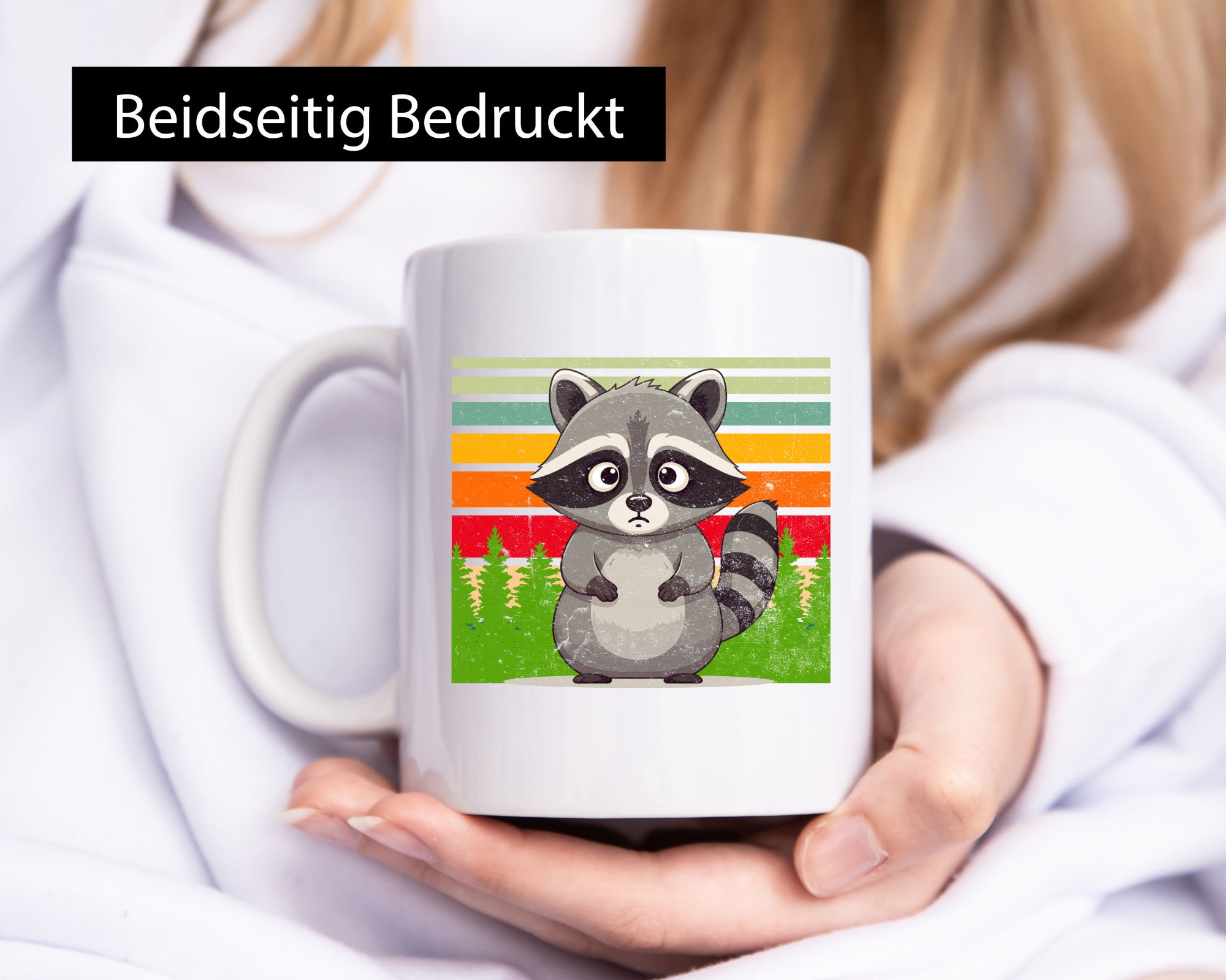 Waschbär | Vintage v2 lustiger Spruch Geschenk Humor Geschenkidee Tasse