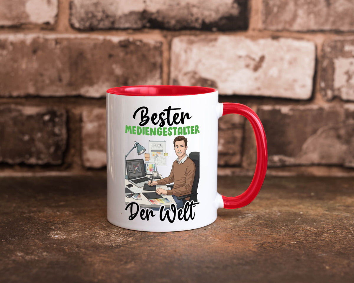 Bester Mediengestalter | Medien v2 Geschenk Humor Geschenkidee lustiger Spruch Tasse