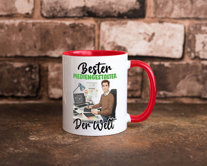 Bester Mediengestalter | Medien v2 Geschenk Humor Geschenkidee lustiger Spruch Tasse