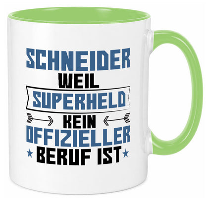 Superheld Schneider | Beruf Schneiderei Geschenkidee Arbeit Kollegen Büro Humor Tasse