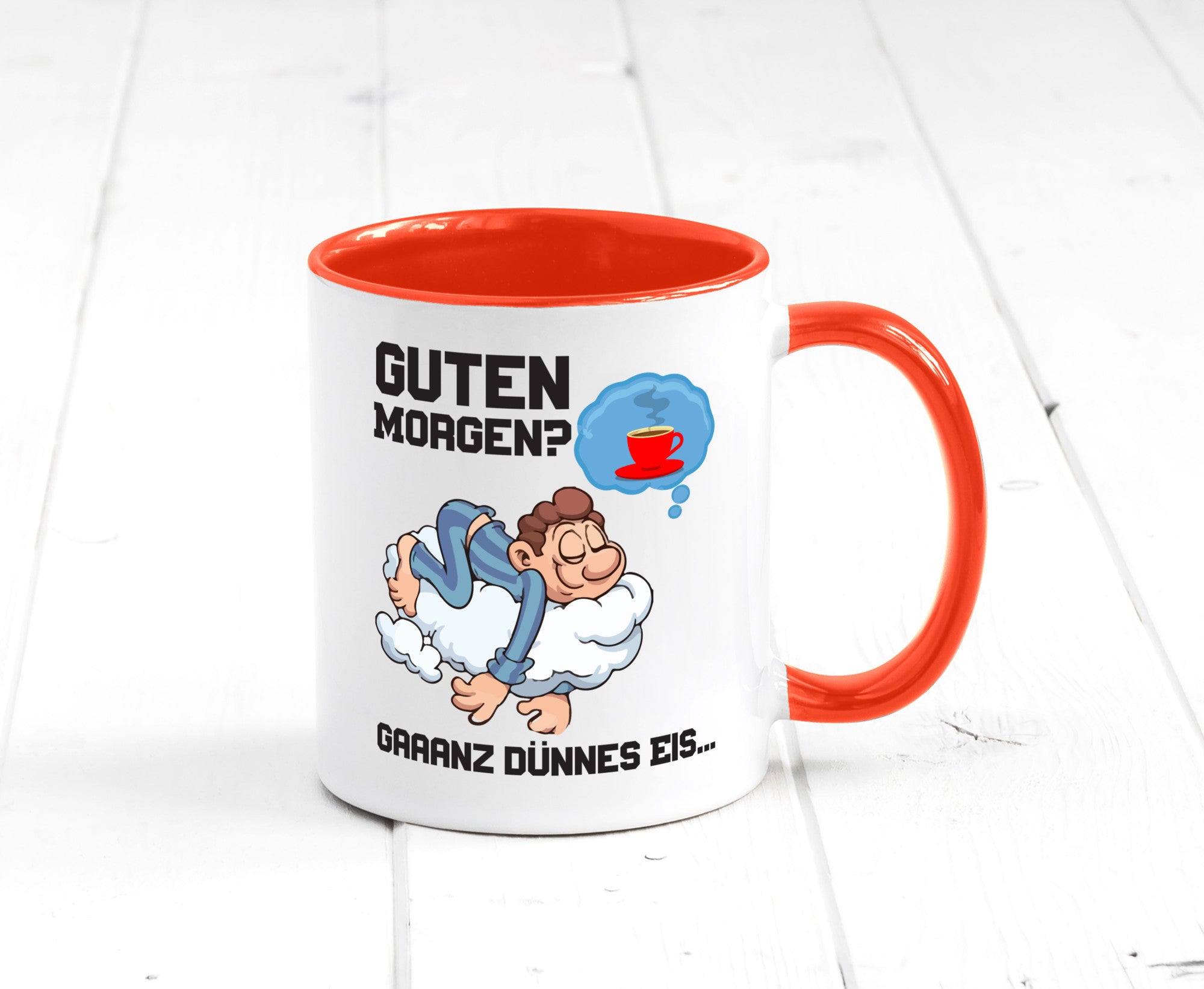 Ganz dünnes Eis | Morgenmuffel Tasse Kaffeetrinker Geschenkidee Humor