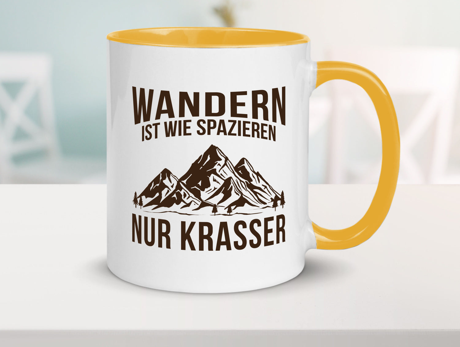 Wandern wie spazieren, nur krasser | Gebirge Bäume Geschenk Humor Geschenkidee