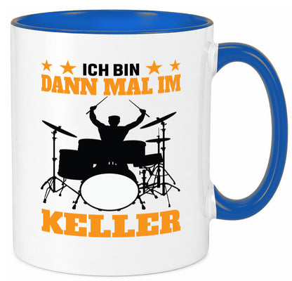 Ich bin dann mal im keller | Schlagzeug Musiker Musik lustig Humor Geschenkidee