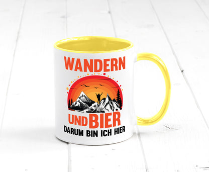 Wandern und Bier darum bin ich hier | lustiger Spruch Geschenk Humor
