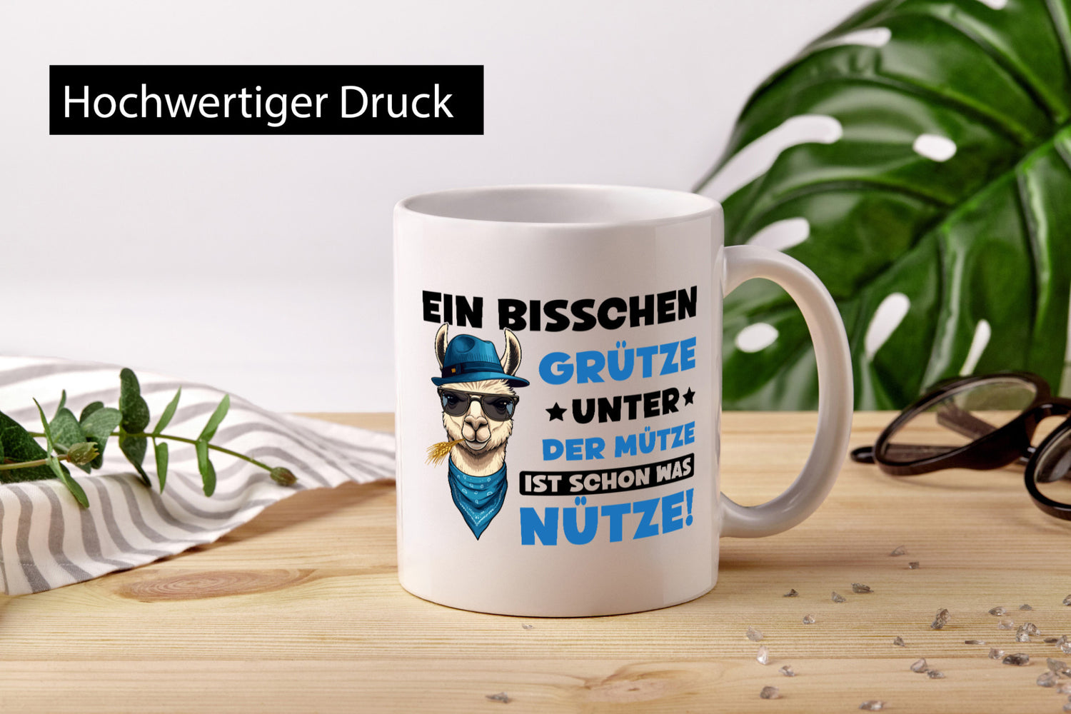 Bisschen Grütze unter die Müze | Lama Alpaka Geschenkidee Humor Tasse