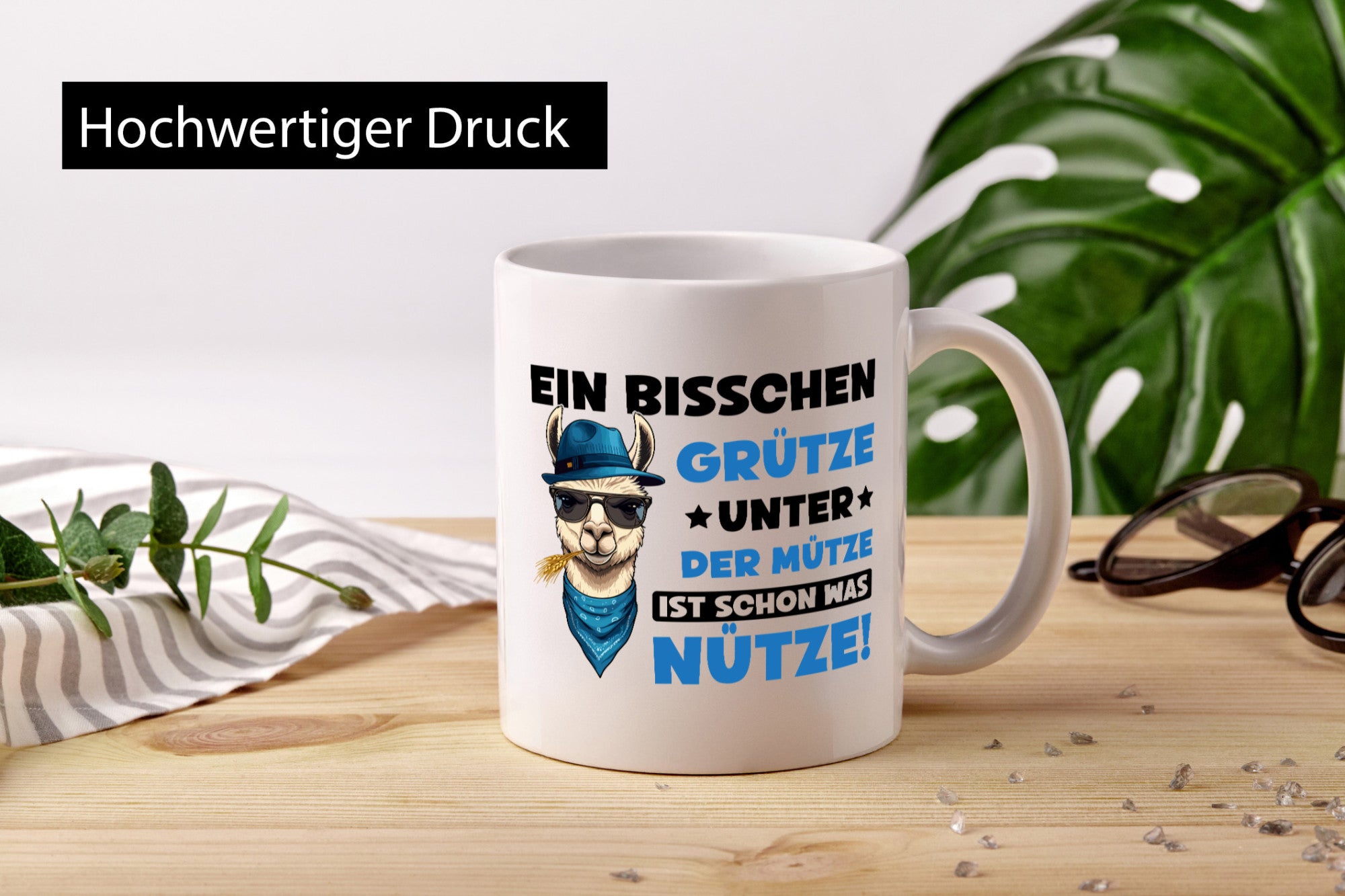 Bisschen Grütze unter die Müze | Lama Alpaka Geschenkidee Humor Tasse