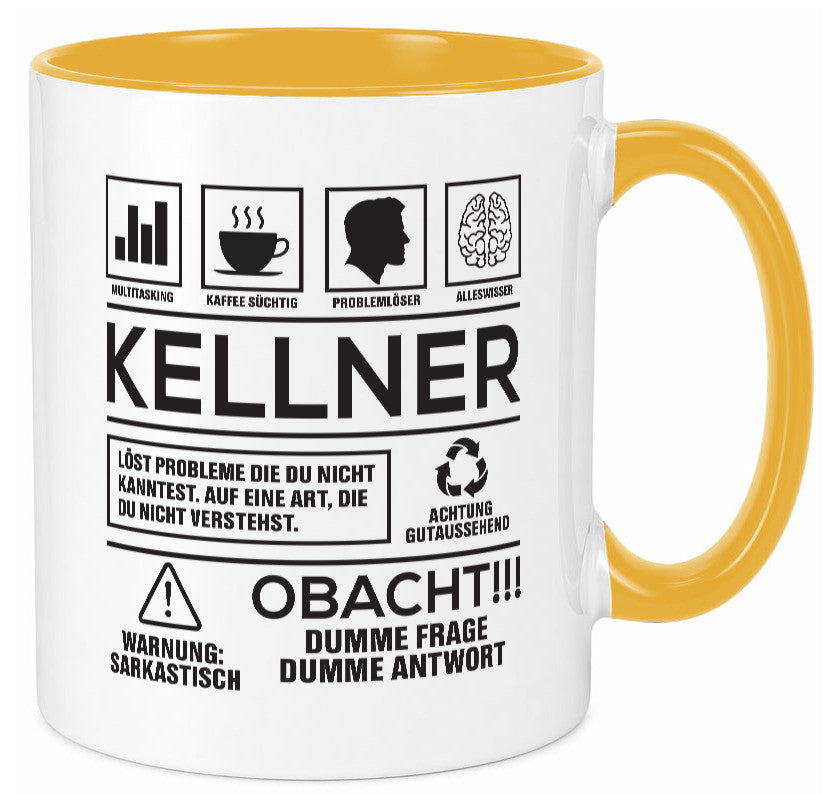 Achtung Probleme Kellner | kellnern Bedienung lustiger Spruch Geschenk Humor