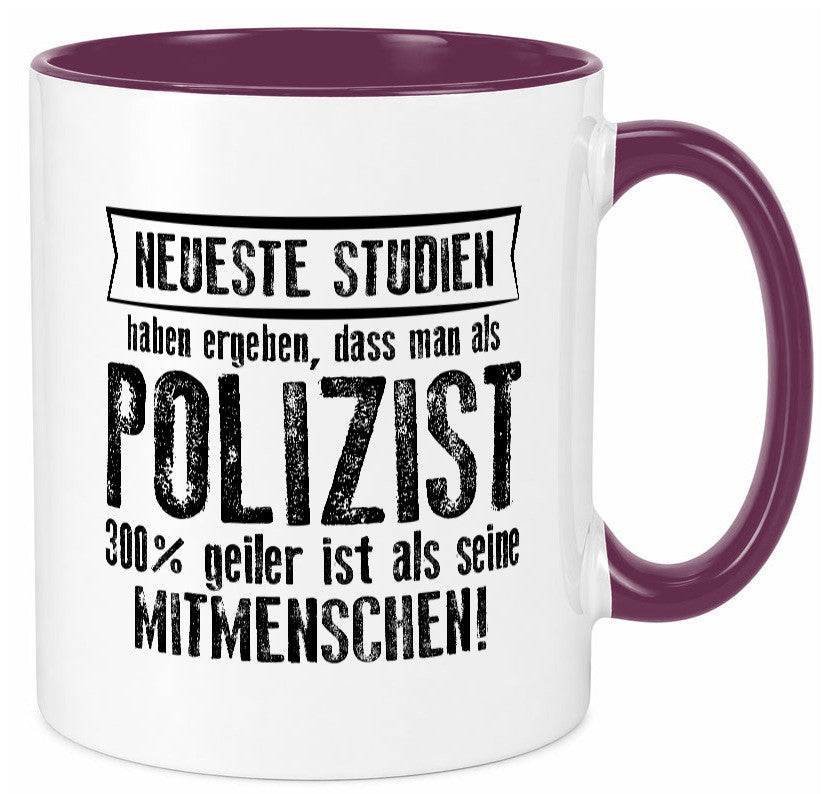 Neuste Studien: Polizist | Polizei Geschenk Humor Geschenkidee lustiger Spruch Tasse