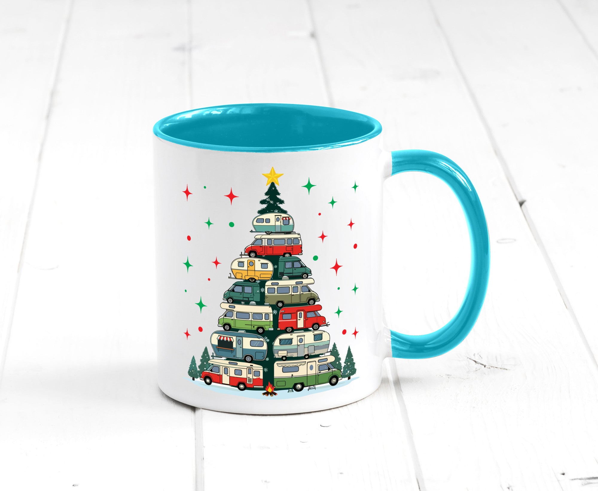 Camper | Camping Weihnachten Fahrzeuge Baumlichter v2 lustig Humor Geschenkidee