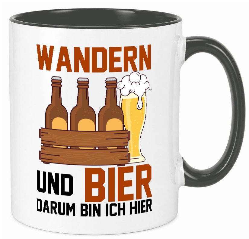 Wandern und Bier darum bin ich hier | Bierkasten lustiger Spruch Geschenk Humor