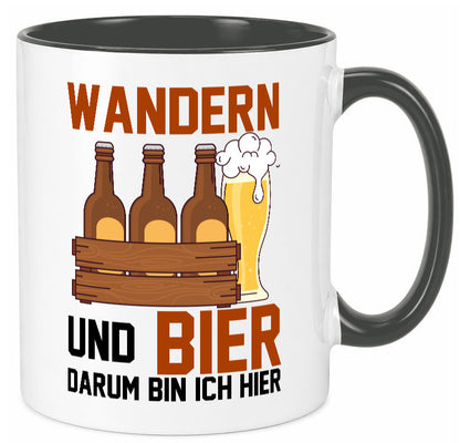 Wandern und Bier darum bin ich hier | Bierkasten lustiger Spruch Geschenk Humor
