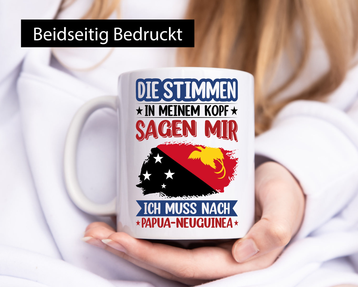 Papua-Neuguinea | Urlaub Stimmen in meinem Kopf v2 Humor Geschenkidee Tasse