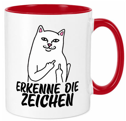 Erkenne die Zeichen | Katze Schatten Mittelfinger Geschenk Tierliebhaber Humor