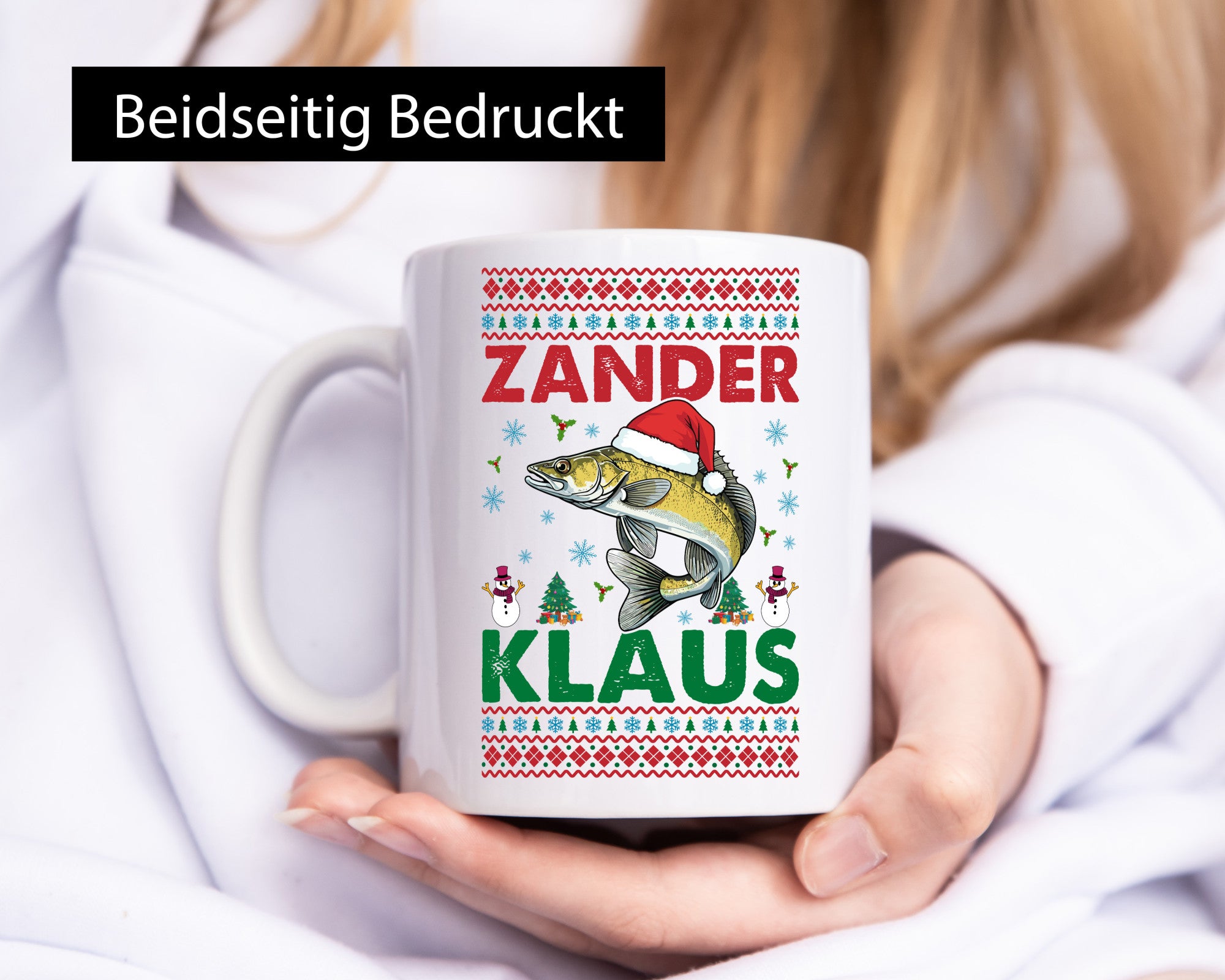 Zander Klaus | Ugly Christmas Angler Angeln v2 Geschenk Humor Geschenkidee