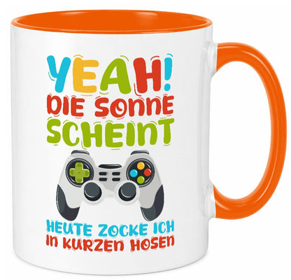Sommer | in Kurze Hosen Zocken Zocker Gamer lustig Humor Geschenkidee Geschenk Tasse