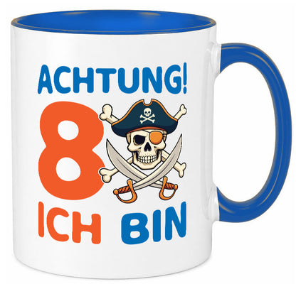 8. Geburtstag | 8 Jahre Pirat Geschenk Geschenkidee lustiger Spruch Tasse