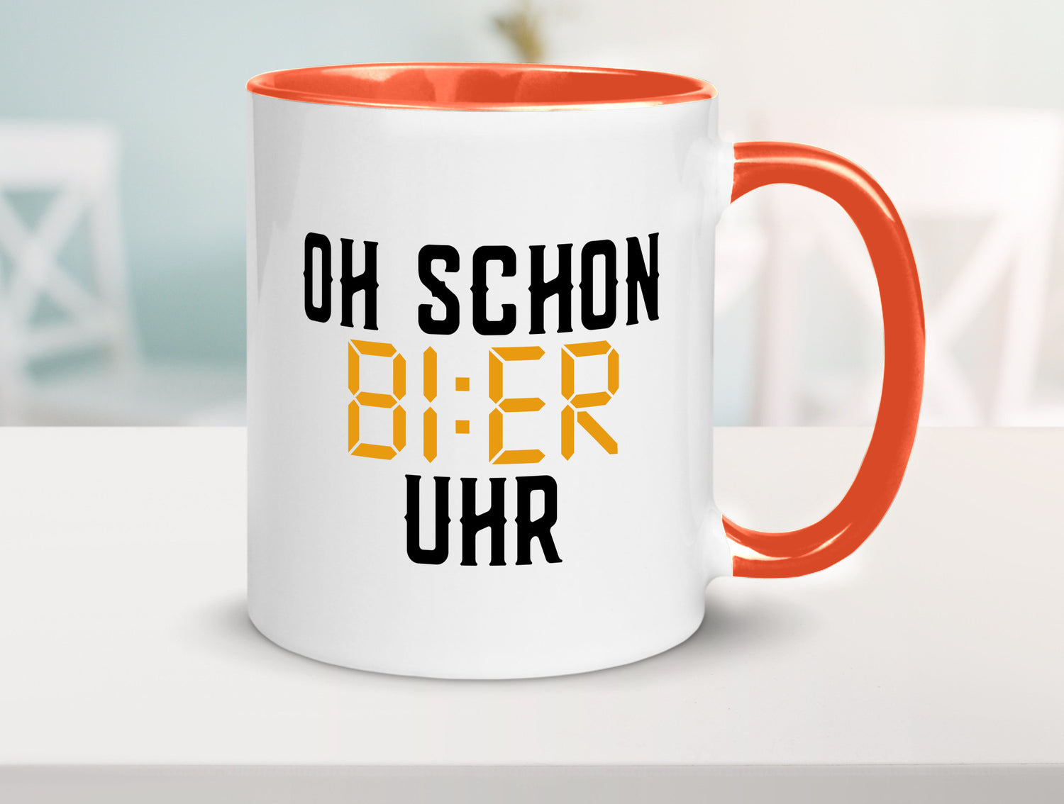 Oh schon Bier Uhr | Biertrinker Party Feiern Pils Humor Geschenkidee Tasse