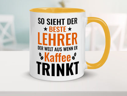 Kaffee trinkt: Lehrer | Schule Beruf Schüler Geschenk Arbeit Kollegen Büro
