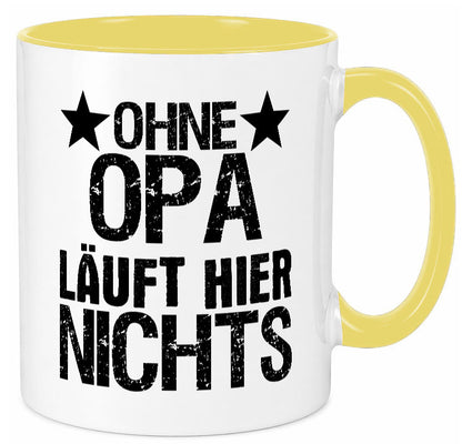 Ohne Opa läuft hier nichts | Sterne Geschenkidee Familie Humor Tasse