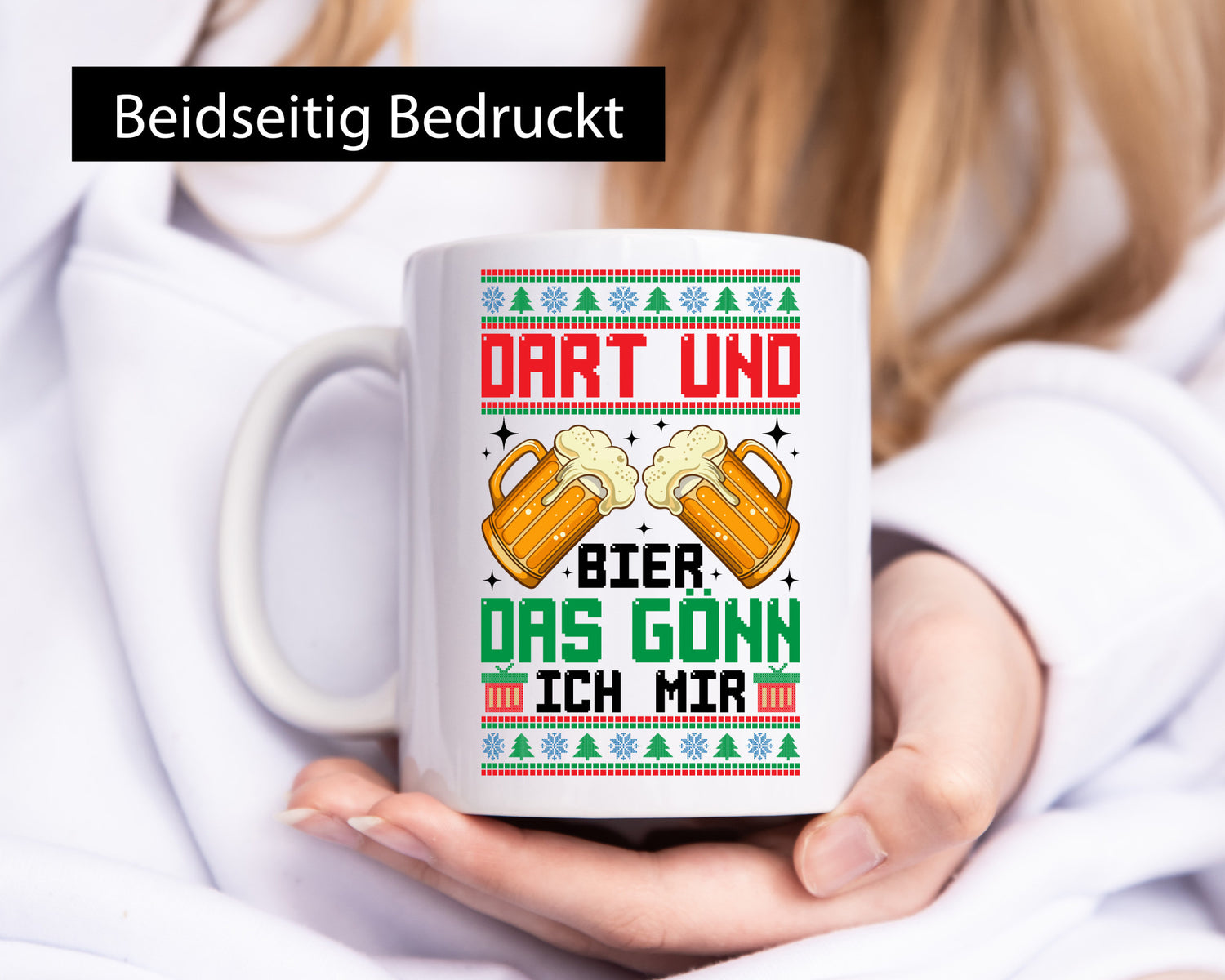 Dart und bier das gönn ich mir | ugly Christmas Geschenkidee Humor Tasse