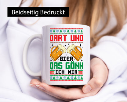 Dart und bier das gönn ich mir | ugly Christmas Geschenkidee Humor Tasse
