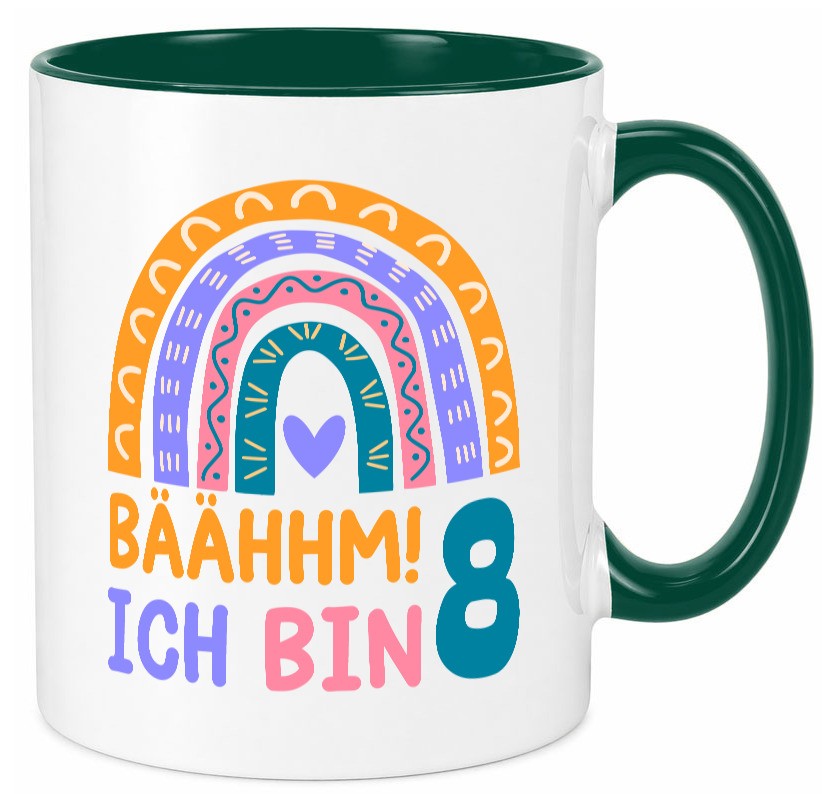 8. Geburtstag | 8 Jahre Regenbogen Bääm Mädchen Geschenk Geschenkidee lustiger Tasse