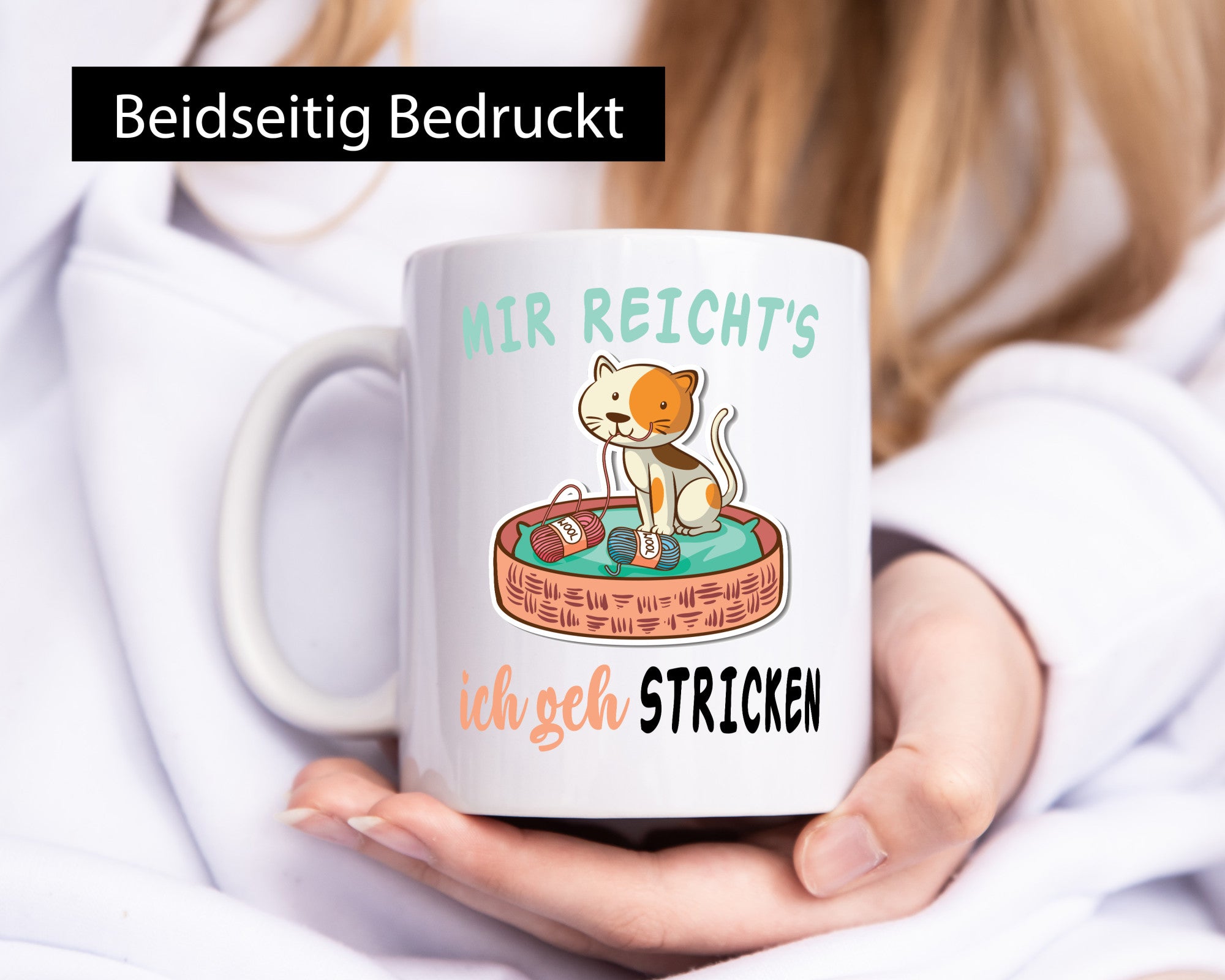 Mir reichts ich geh stricken | Katze Wolle Geschenkidee Tierliebhaber Humor