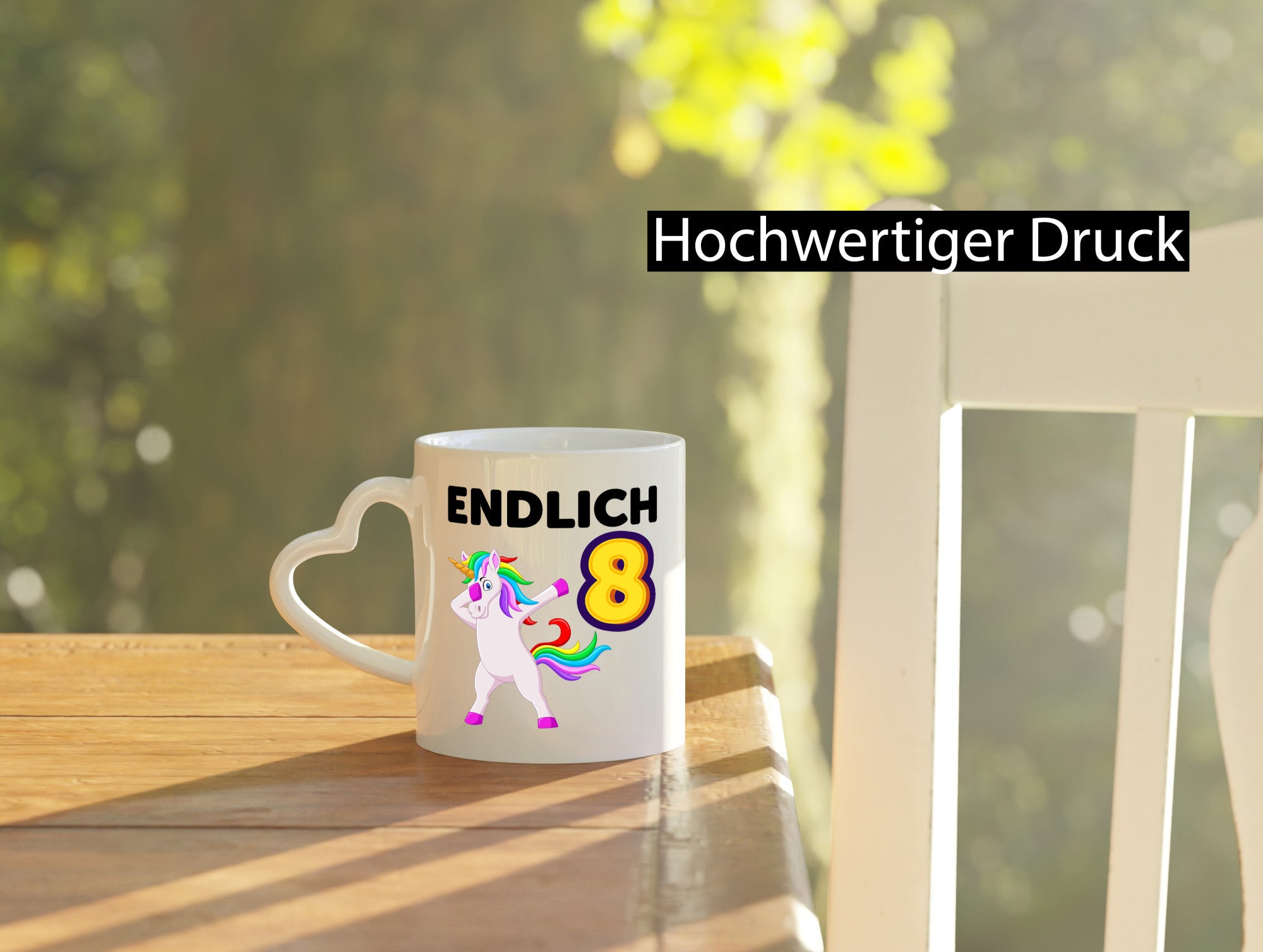 8. Geburtstag | endlich 8 Jahre Einhorn Mädchen Geschenkidee Humor Tasse