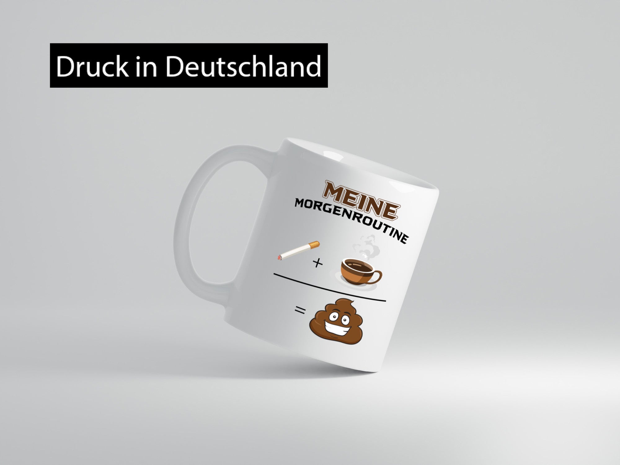 Meine Morgenroutine Geschenkidee Humor Tasse