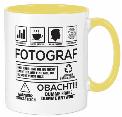 Achtung Probleme Fotograf | Fotografie Kamera Geschenkidee Humor Tasse