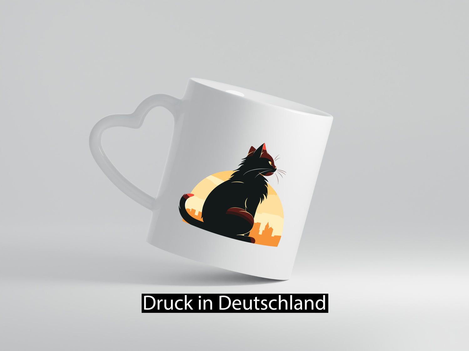 Katze | Großstadt Sonnenaufgang lustiger Spruch Geschenk Tierliebhaber Humor