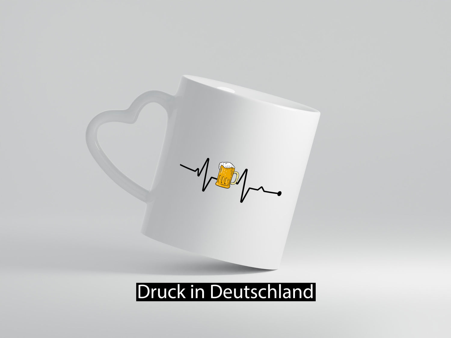 Bier Herzschlag | Motiv Biertrinker Bierkrug Pils Humor Geschenkidee Tasse