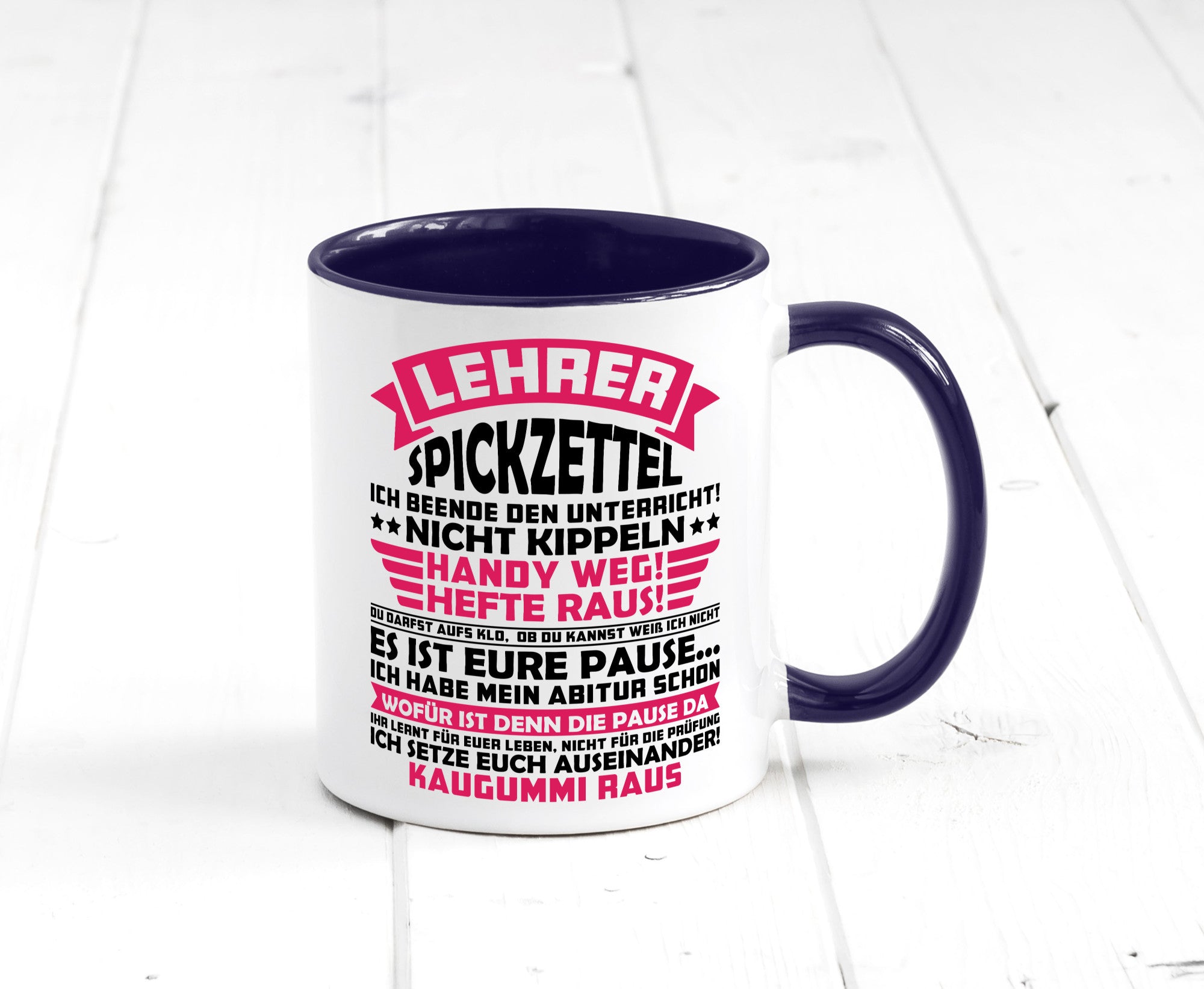 Lehrer Spickzettel | Beruf Tasse lustiger Spruch vl8 Geschenkidee Arbeit