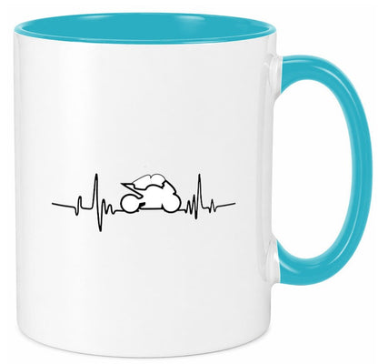 Motorrad Herzschlag | Biker Motorsport Bikerclub Geschenk Humor Geschenkidee Tasse