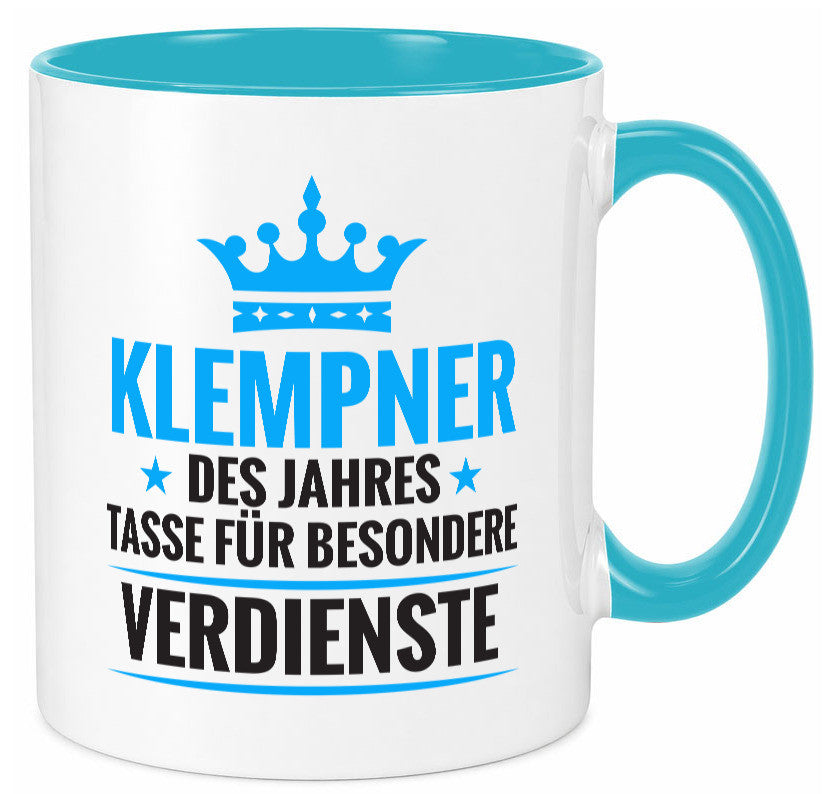 Besonderer Verdienst: Klempner |klempnern Geschenkidee Humor Tasse